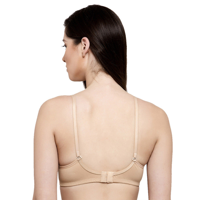 Groversons Paris Beauty Women's Pack of 2 Padded, Non-Wired, Seamless T-Shirt Bra (COMB33-Nude & Rose)