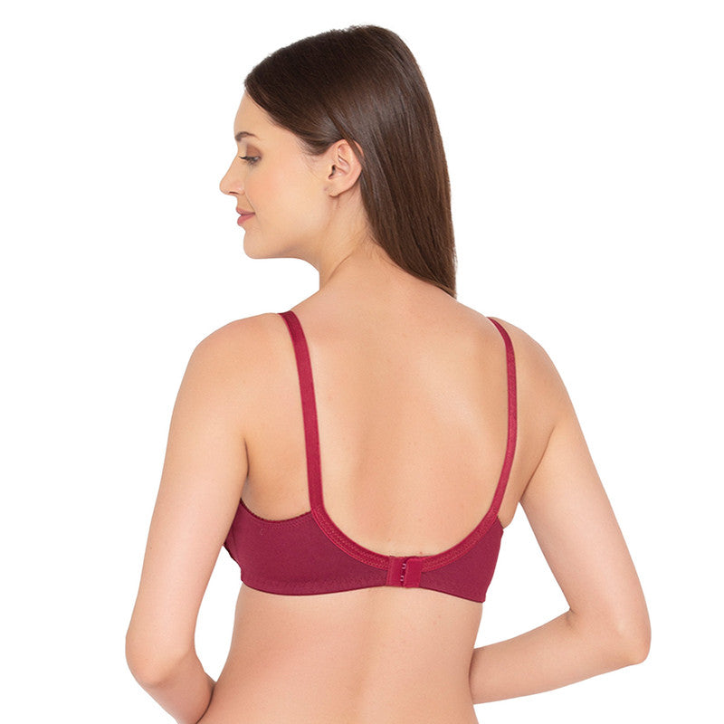 Women’s M Frame, Non-Padded, Super Support Classic Lace Bra (BR019-MAROON)