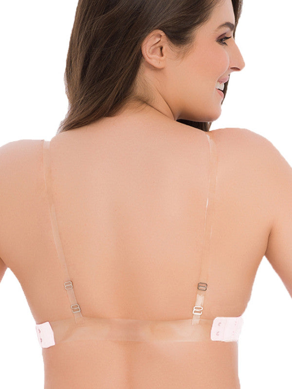 Women's Cotton Non-Padded Wire Free Full-Coverage, Plunge, Seamless Bra ,Backless Bra (BR021-WHITE)