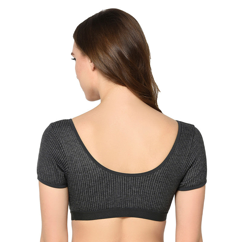 Groversons Paris Beauty Women's Thermal Innerwear Tops for All-Day Warmth (G-3107 CHARCOAL BLACK)