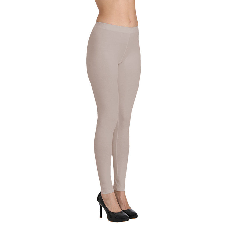 Groversons Paris Beauty Women's Pack of 2 Regular Leggings (CEMENT & DARK GREY)