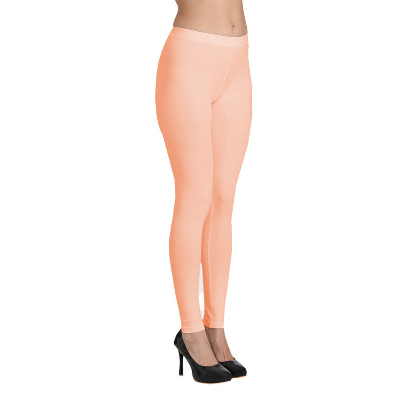 Groversons Paris Beauty Women's Pack of 2 Regular Leggings (CADBURRY & PEACH)