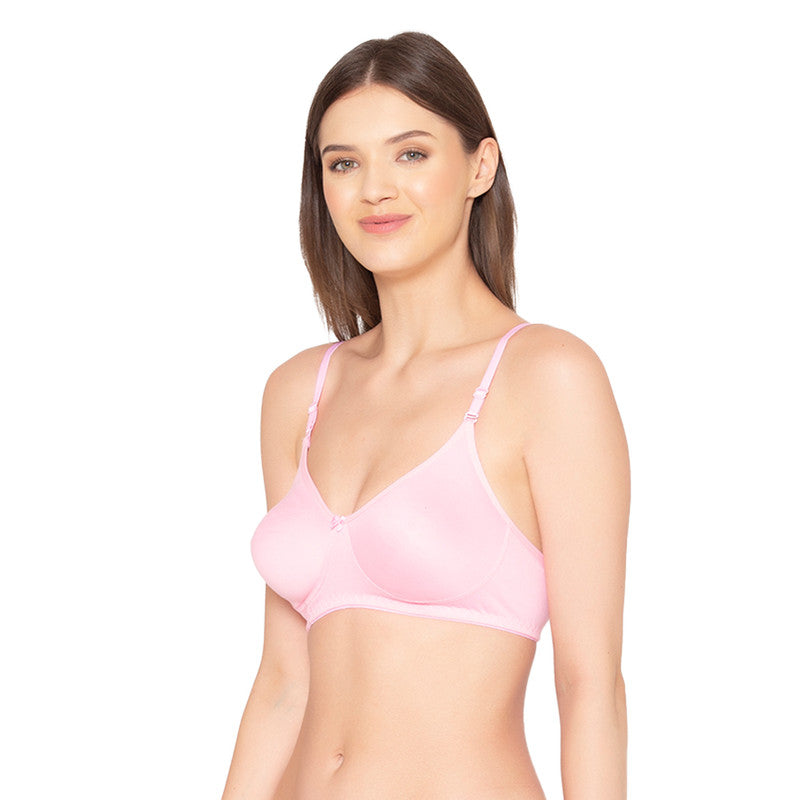 Women's Pack of 2 seamless Non-Padded, Non-Wired Bra (COMB03-NUDE-&-PINK)