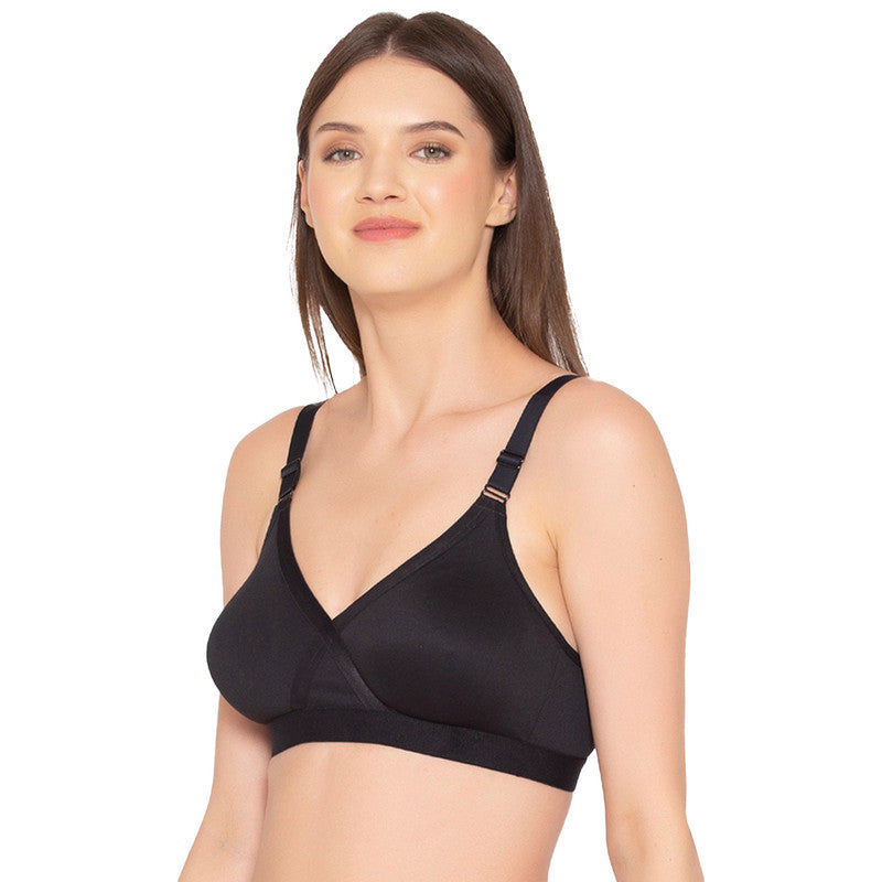 Women's Cotton Padded Non-Wired Full-Coverage Bra- Black,Pink -skin color