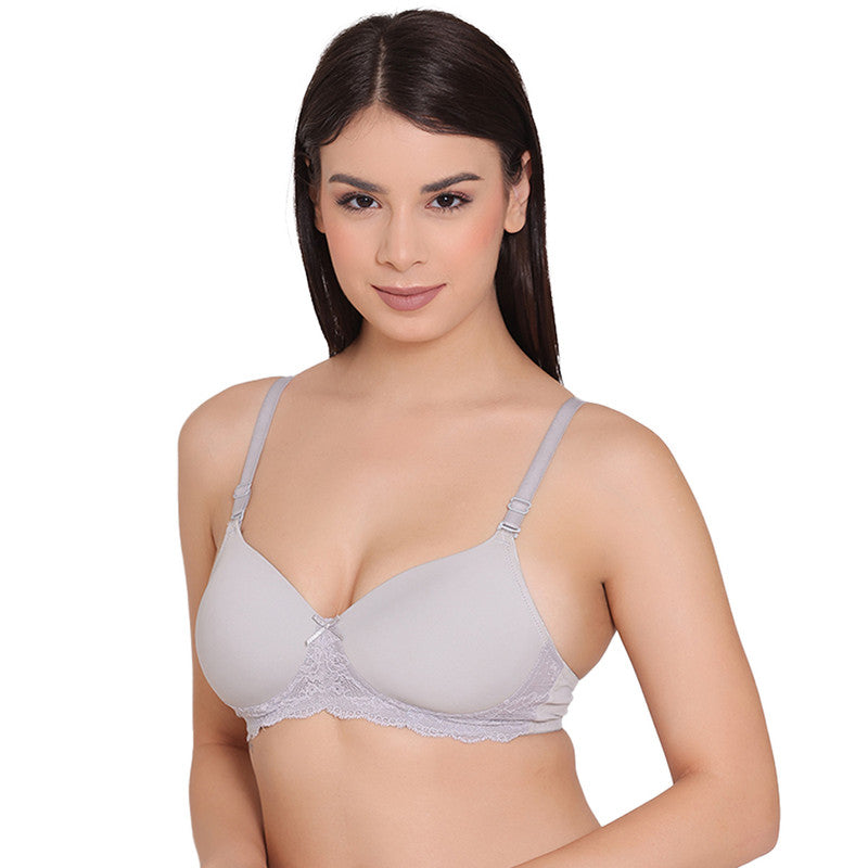 Women's Padded, Non-Wired, Multiway, T-Shirt Bra with lace (BR116-GREY –  gsparisbeauty