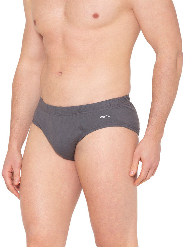 Groversons Paris Beauty Men's Pack of 2 Inner Elastic Brief (DARK GREY & NAVY)