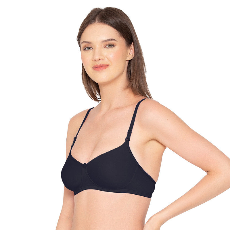 Women’s Pack of 2 seamless Non-Padded, Non-Wired Bra (COMB10-VIOLET & BLACK)