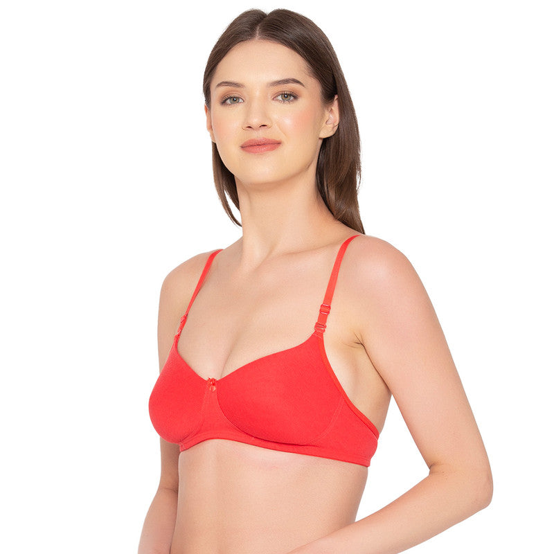 Women’s Pack of 2 seamless Non-Padded, Non-Wired Bra (COMB10-CORAL & ROYAL BLUE)