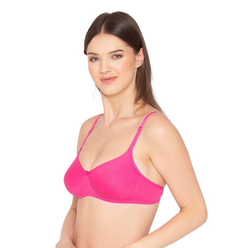 Women’s Pack of 2 seamless Non-Padded, Non-Wired Bra (COMB10-NUDE & HOT PINK)