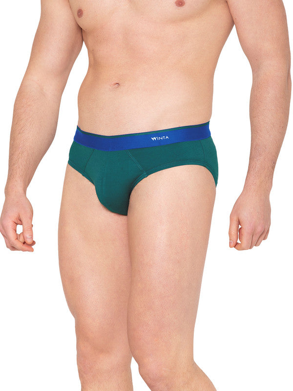 Groversons Paris Beauty Men's Pack of 2 Top Elastic Brief (DARK GREY & GREEN)