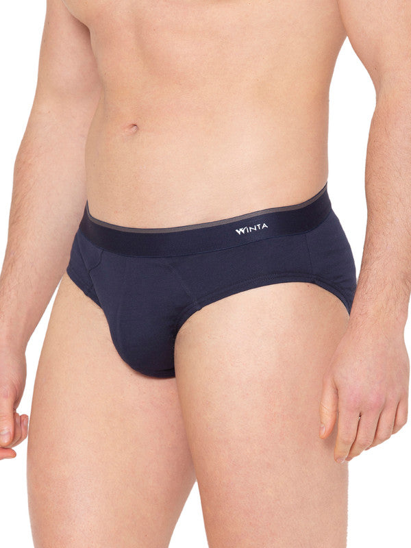 Groversons Paris Beauty Men's Pack of 2 Top Elastic Brief (DARK BLUE & NAVY)