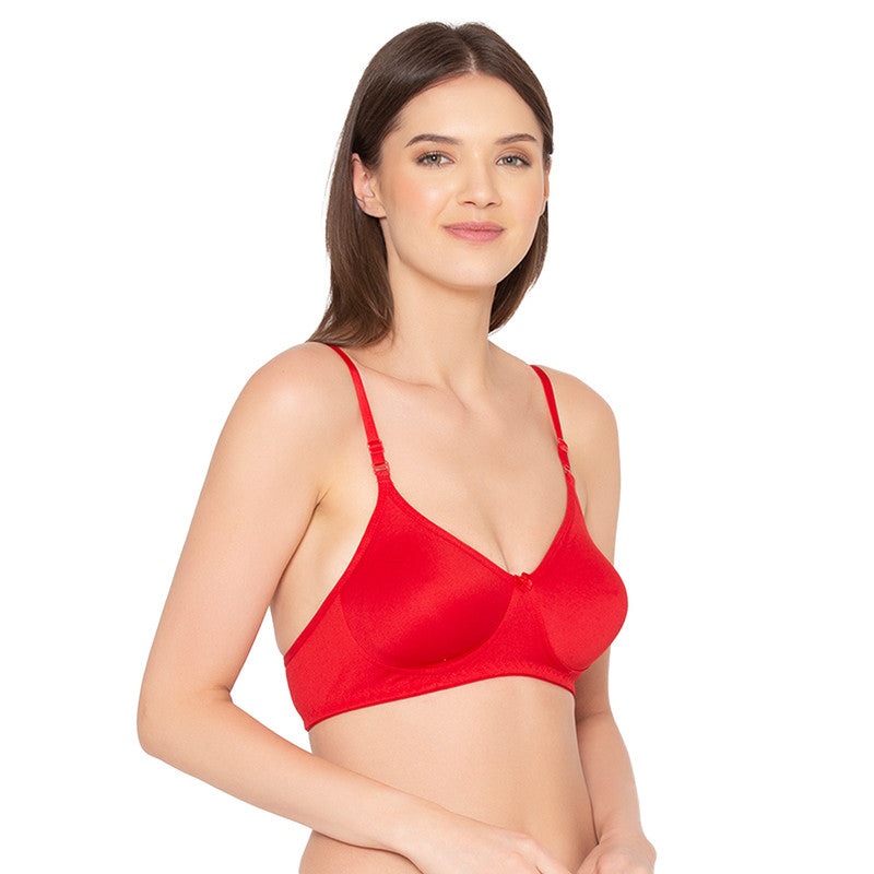 Women's Pack of 2 seamless Non-Padded, Non-Wired Bra (COMB03-RED-&-BLACK)