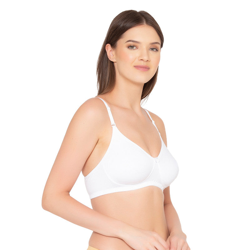 Women's Pack of 2 seamless Non-Padded, Non-Wired Bra (COMB03-SKIN-&-WHITE)