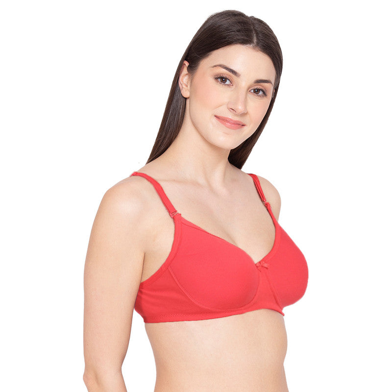 Groversons Paris Beauty Women's Padded, Non-Wired, Seamless T-Shirt Bra (BR190-CORAL)