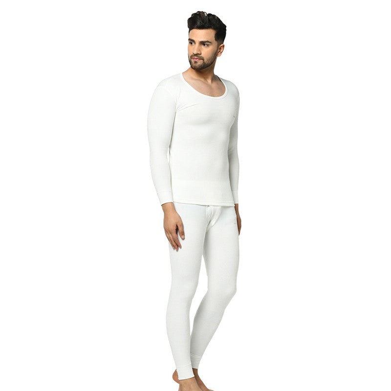 Groversons Paris Beauty Men's Thermal Set Stay Warm and Stylish (G-1101-G-1201 PEARL WHITE )