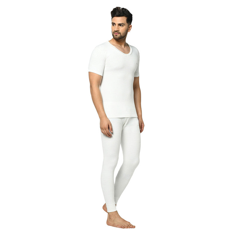 Groversons Paris Beauty Men's Thermal Set Stay Warm and Stylish (G-1102-G-1201 PEARL WHITE )