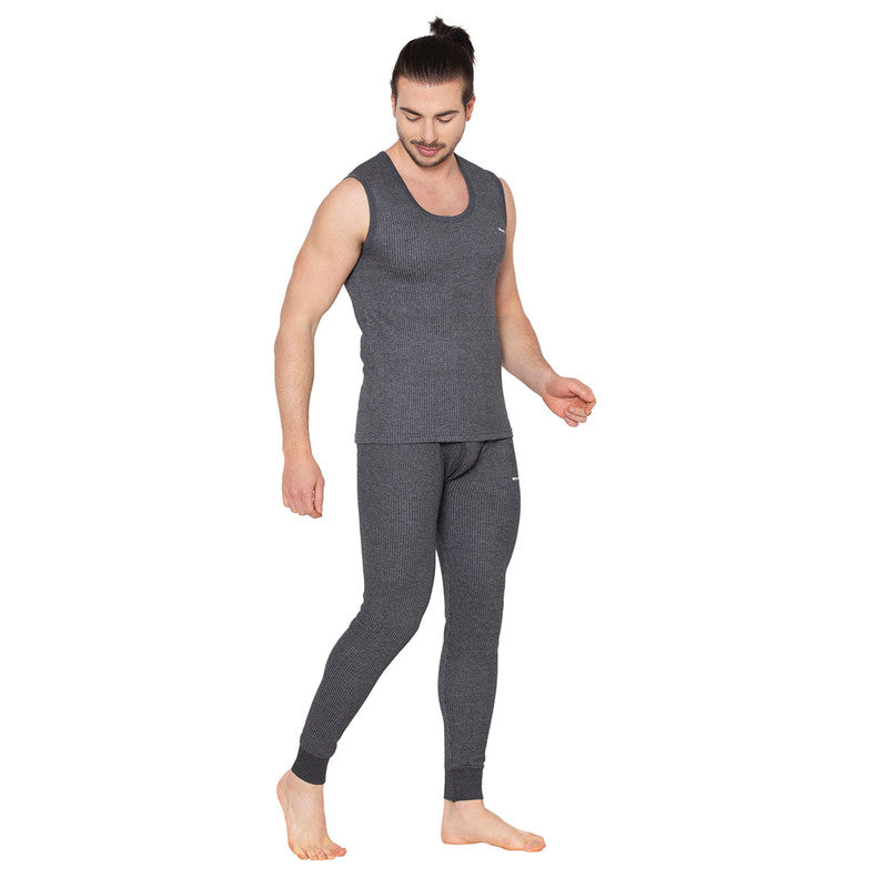 Groversons Paris Beauty Men's Thermal Set Stay Warm and Stylish (G-1105-G-1201 CHARCOAL BLACK)