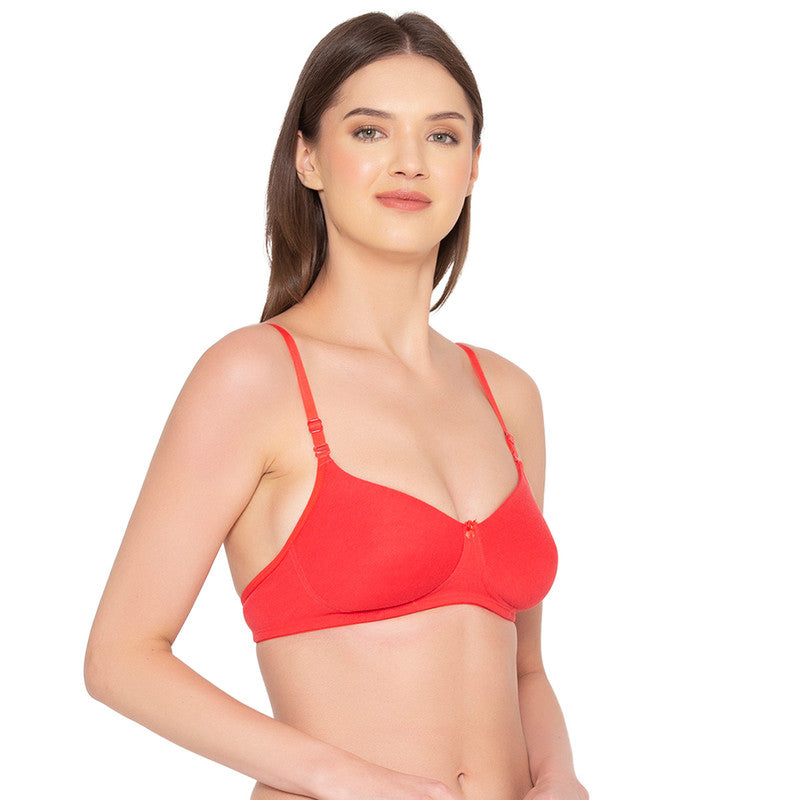 Women’s Pack of 2 seamless Non-Padded, Non-Wired Bra (COMB10-CORAL & ROYAL BLUE)