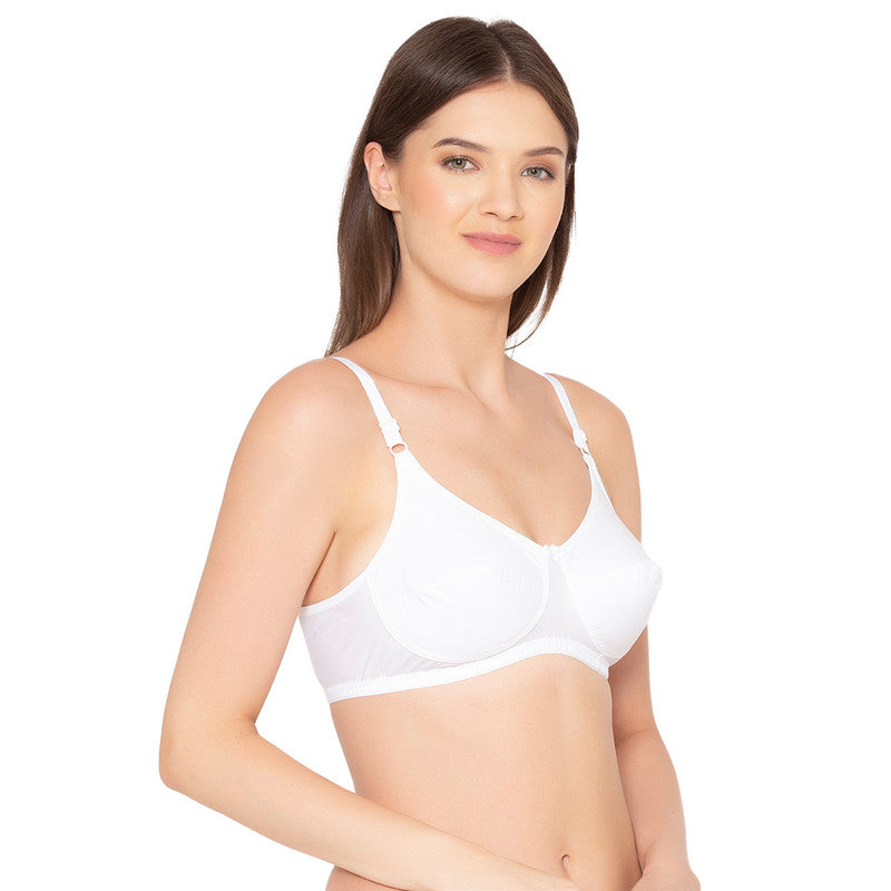 Women's Non-Padded, Wirefree, Full-Coverage Bra (BR016-WHITE)