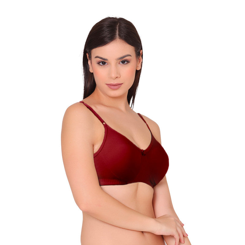 Women's Polycotton Non Padded Non-Wired Regular Bra (BR018-MAROON)