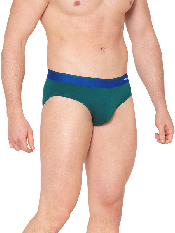 Groversons Paris Beauty Men's Pack of 2 Top Elastic Brief (GREEN & RED)