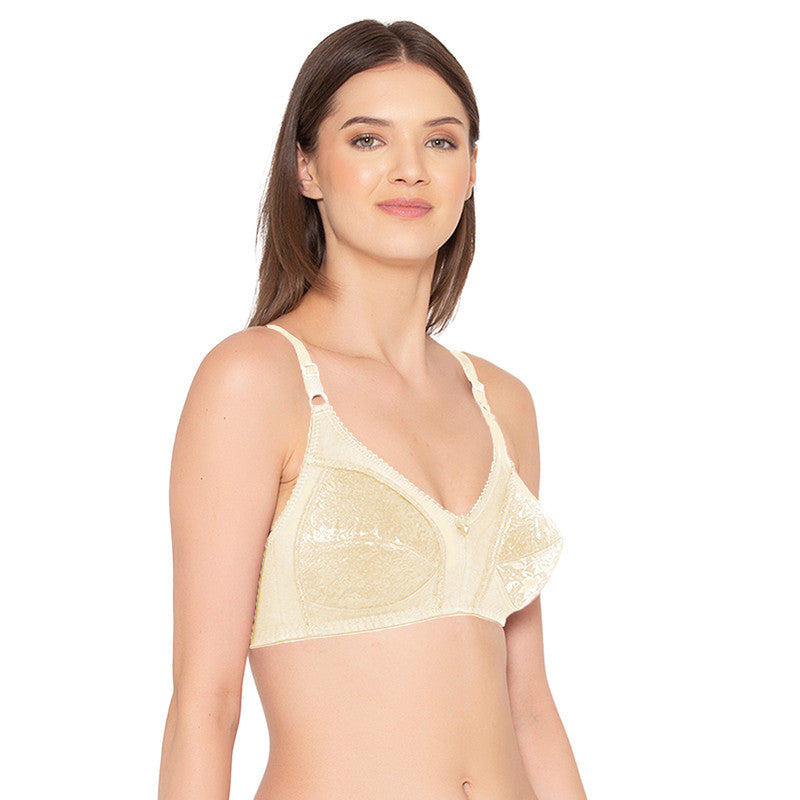 Women’s M Frame, Non-Padded, Super Support Classic Lace Bra (BR019-Skin)