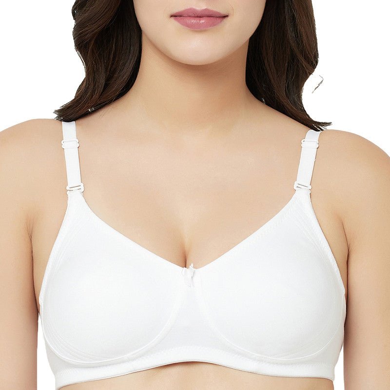 Women's Side Support High Coverage Bra (BR128-WHITE)