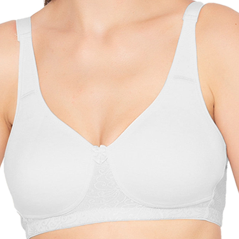 Women’s Pack of 2 Full Support, Non-Padded Seamless T-Shirt Bra (COMB07-WHITE & FUSHIA)