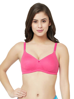 Women's Side Support High Coverage Bra (BR128-HOT PINK)