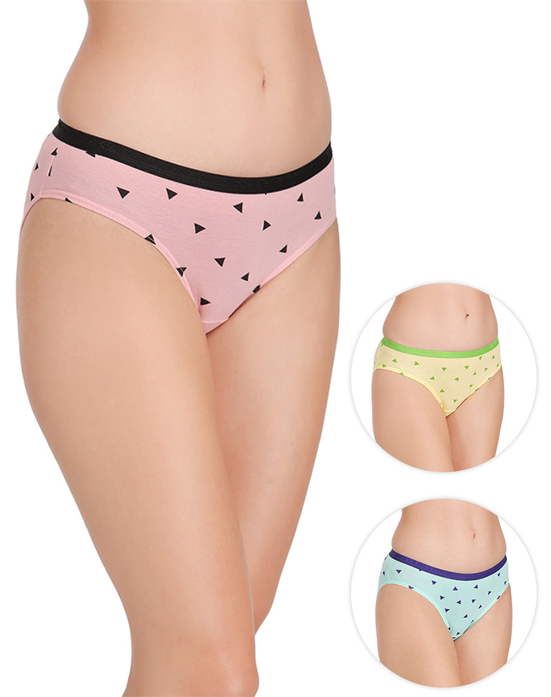 Triangle Print Bikini Panties(Pack of 3)