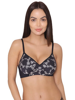 Buy Women?s Padded, Non Wired Full Coverage Net Bra with Floral