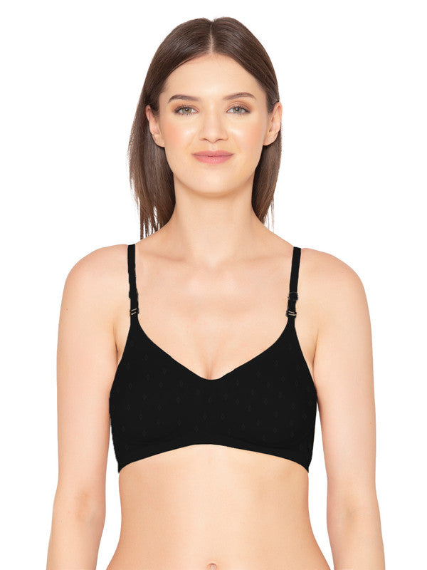 Groversons Paris Beauty Women's  Pack of 2 Cotton Dobby design fabric, Non-Padded, Non-wired, Full-Coverage, T-shirt Bra, (COMB36-C08-C13)