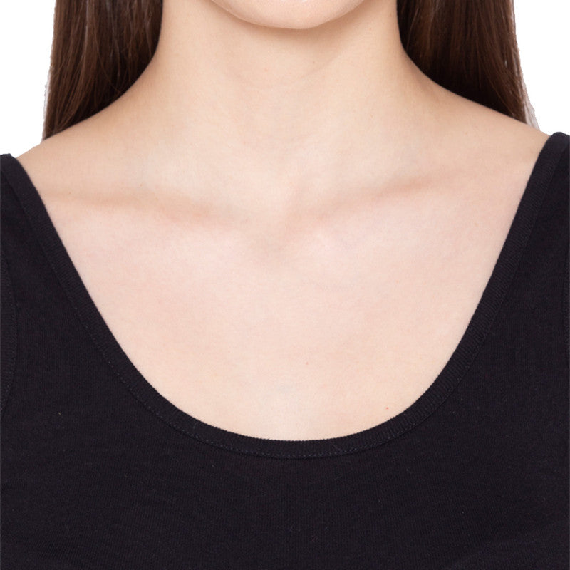 Groversons Paris Beauty Round Neck Camisole for Women (CM01003-BLACK)