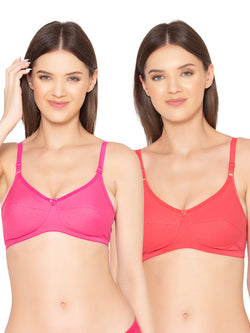 Women's Pack of 2 Non-Padded, Wirefree, Full-Coverage Bra (COMB06