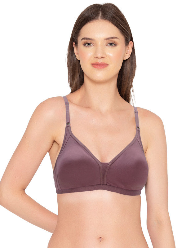 Groversons Paris Beauty Women's Pack of 2 Non-Padded, Non-Wired, Multiway, T-Shirt Bra , Moulded Bra (COMB35-CRUSHED BERRY & TOASTED ALMOND)