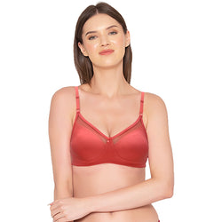 Groversons Paris Beauty Women's Non-Padded Non-Wired Full Coverage Bra (BR010-CORAL)