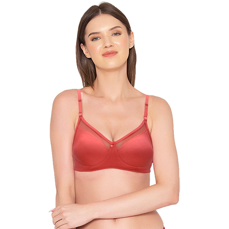 Groversons Paris Beauty Women's Pack of 2 Non-Padded Non-Wired Full Coverage Bra (COMB04-CORAL)
