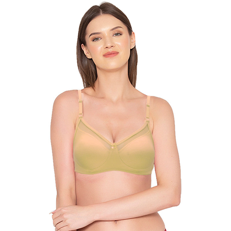 Groversons Paris Beauty Women's Non-Padded Non-Wired Full Coverage Bra (BR010-NUDE)