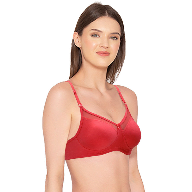Groversons Paris Beauty Women's Pack of 2 Non-Padded Non-Wired Full Coverage Bra (COMB04-RED)