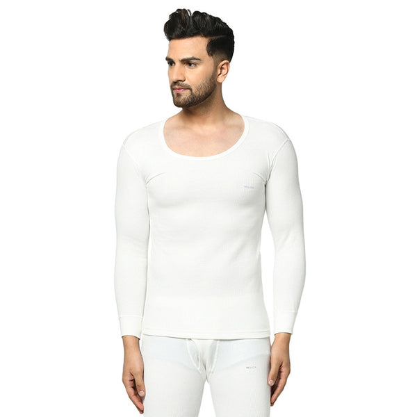 Groversons Paris Beauty Men's Thermal Upper Innerwear For All Day Warmth (G-1101-PEARL WHITE)