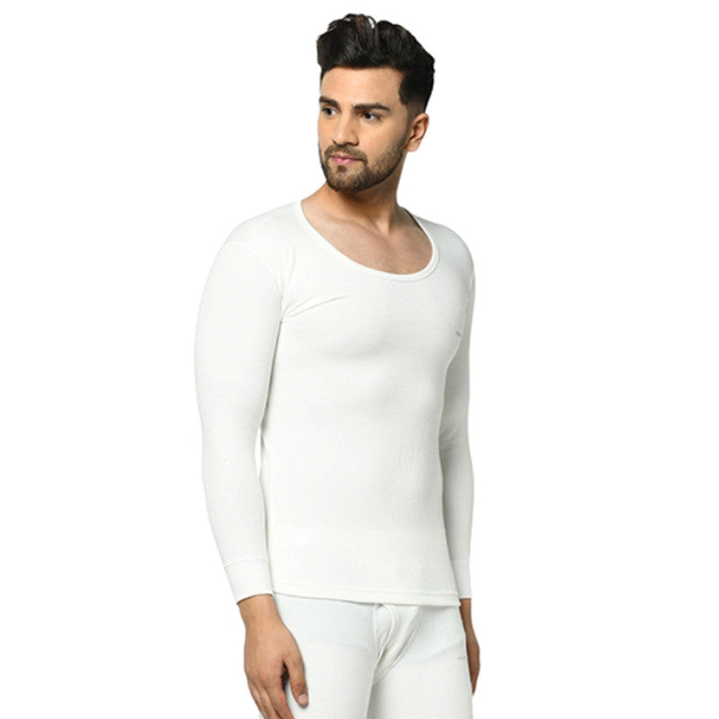 Groversons Paris Beauty Men's Thermal Upper Innerwear For All Day Warmth (G-1101-PEARL WHITE)