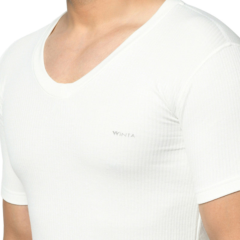 Groversons Paris Beauty Men's Thermal Upper Innerwear For All Day Warmth (G-1102-PEARL WHITE)