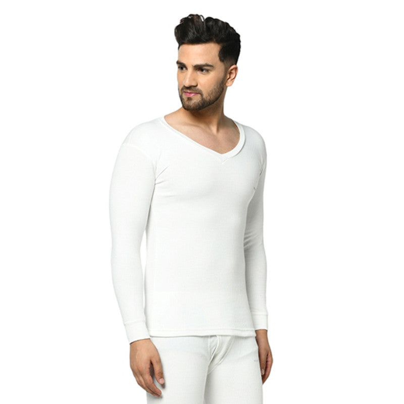 Groversons Paris Beauty Men's Thermal Upper Innerwear For All Day Warmth (G-1103-PEARL WHITE)
