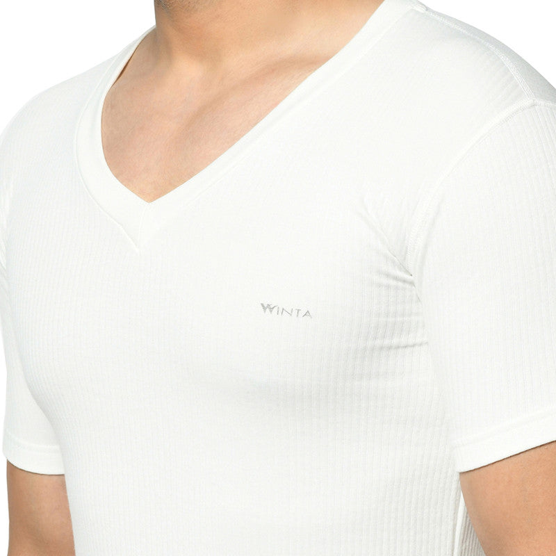 Groversons Paris Beauty Men's Thermal Upper Innerwear For All Day Warmth (G-1104-PEARL WHITE)