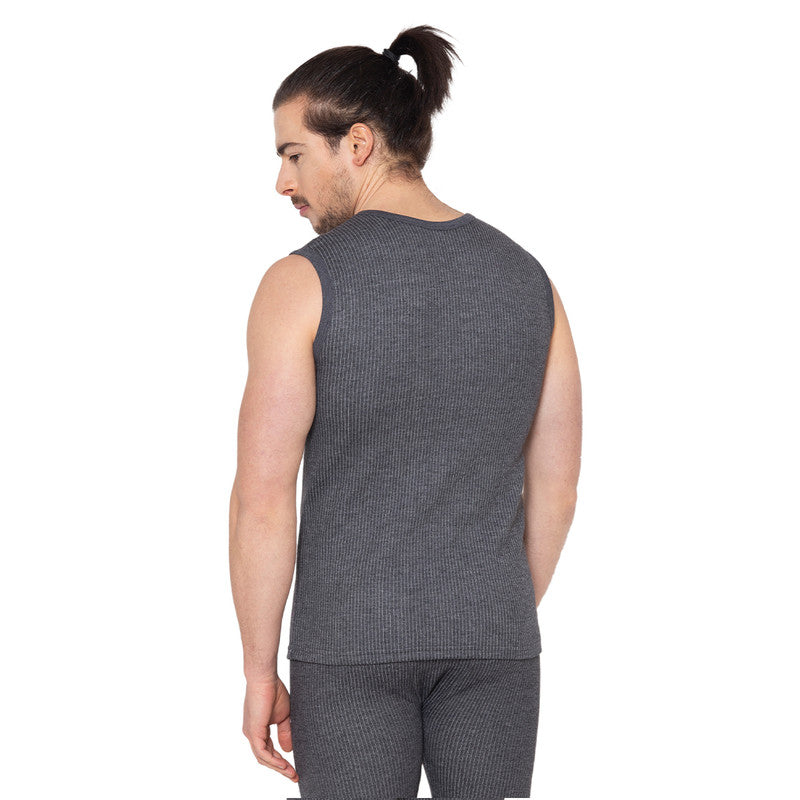 Groversons Paris Beauty Men's Thermal Upper Innerwear For All Day Warmth (G-1105-CHARCOAL BLACK)