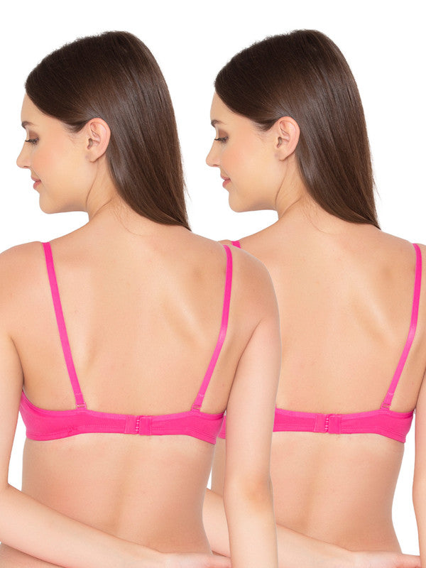 Women's Pack of 2 seamless Non-Padded, Non-Wired Bra (COMB10-HOT PINK) –  gsparisbeauty