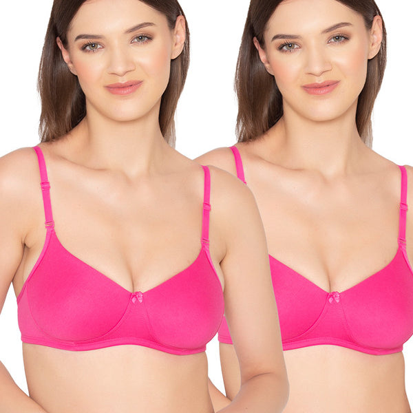 Women's Pack of 2 seamless Non-Padded, Non-Wired Bra