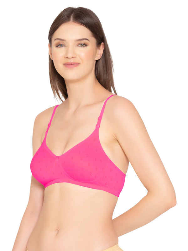Groversons Paris Beauty Women's  Pack of 2 Cotton Dobby design fabric, Non-Padded, Non-wired, Full-Coverage, T-shirt Bra, (COMB36-C02-C08)