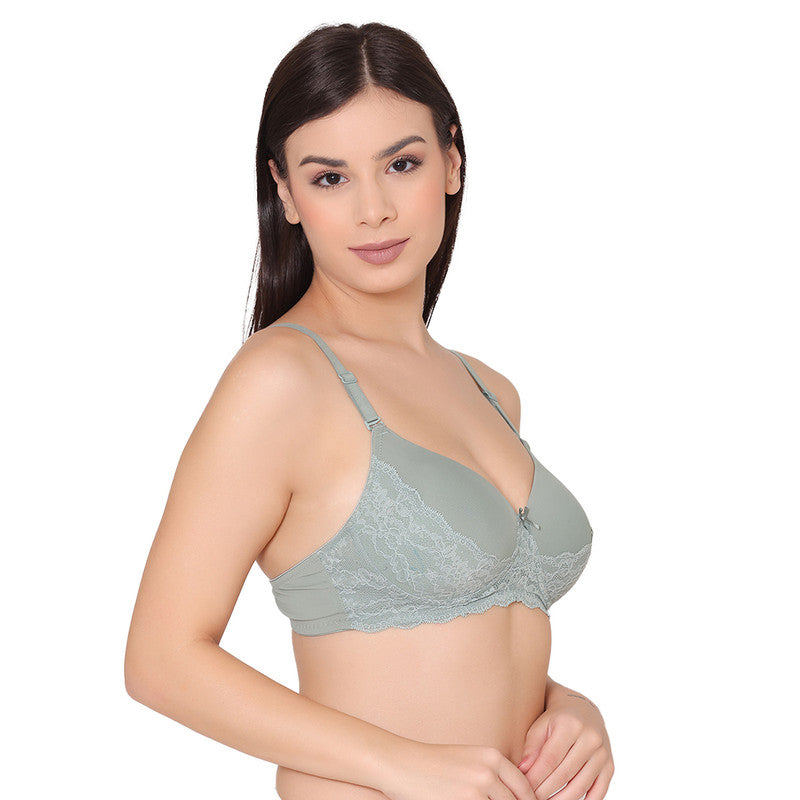 Women's Padded, Non-Wired, Multiway, T-Shirt Bra (BR094-GREEN