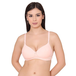 Women's Padded, Non-Wired, Multiway, T-Shirt Bra (BR094-PEACH)